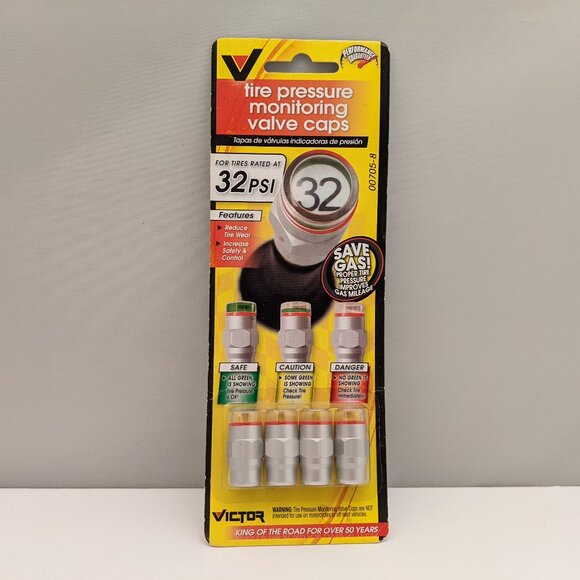❌SOLD❌VICTOR / BELL Tire Pressure Monitoring Valve Caps for 32 PSI Tires - Picture 2 of 6
